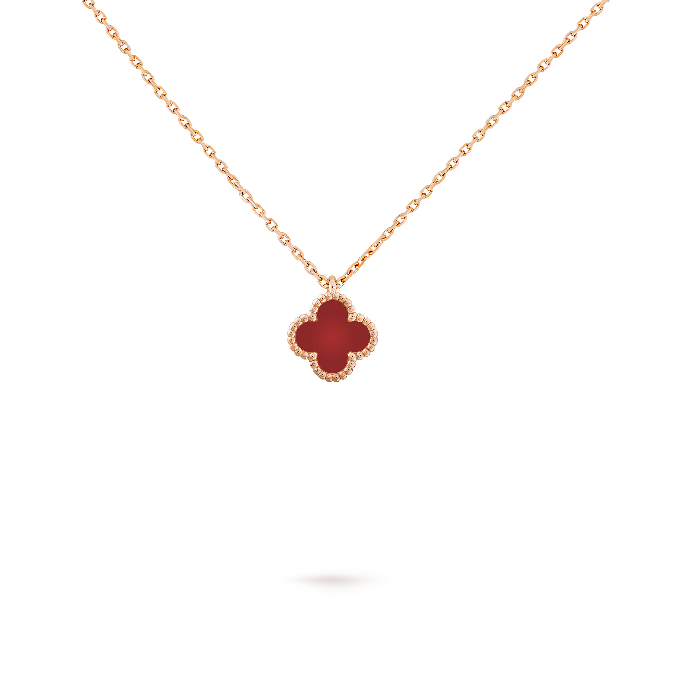 VAN CLEEF ARPELS SWEET ALHAMBRA PENDANT - ROSE GOLD, CARNELIAN  VCARN59M00